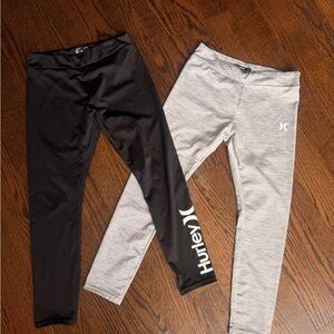 Hurley Kids Black and Light Gray Leggings Set